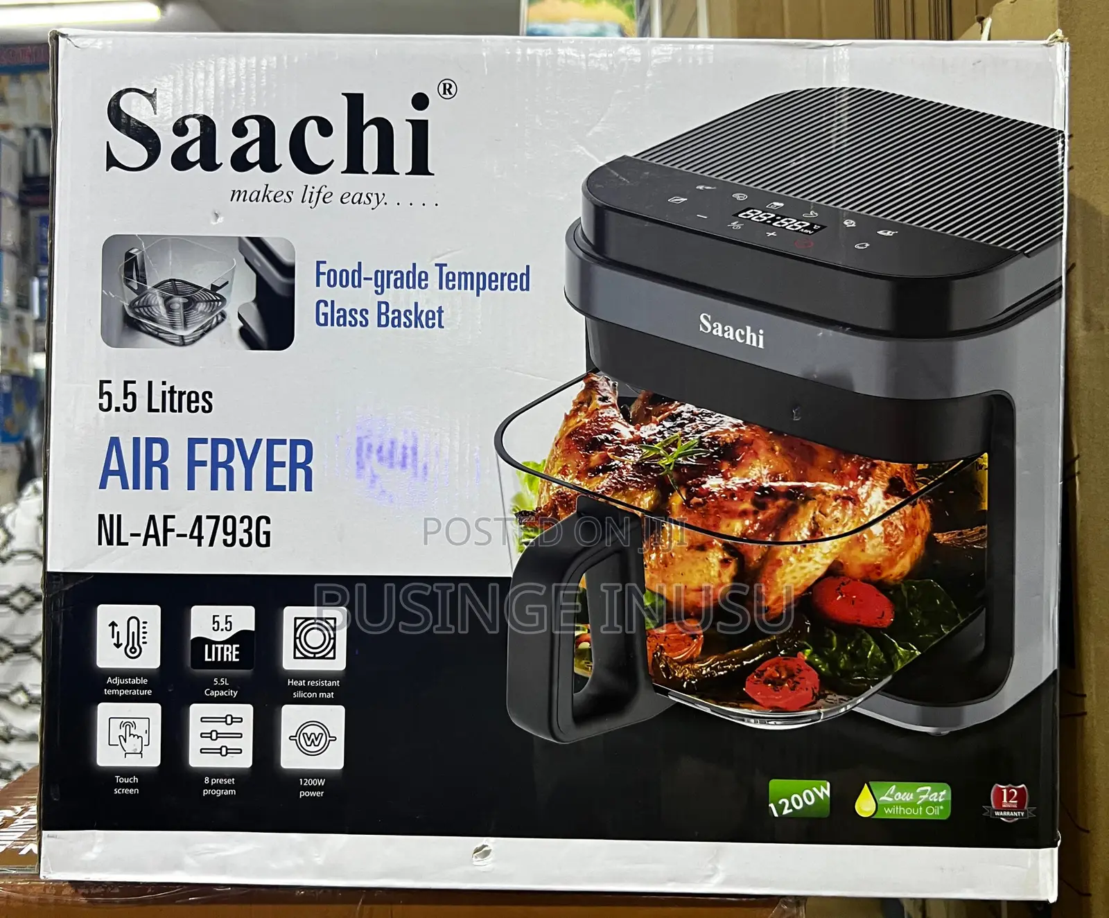 Brand New 5.5 Saachi Glass Air Fryer Available