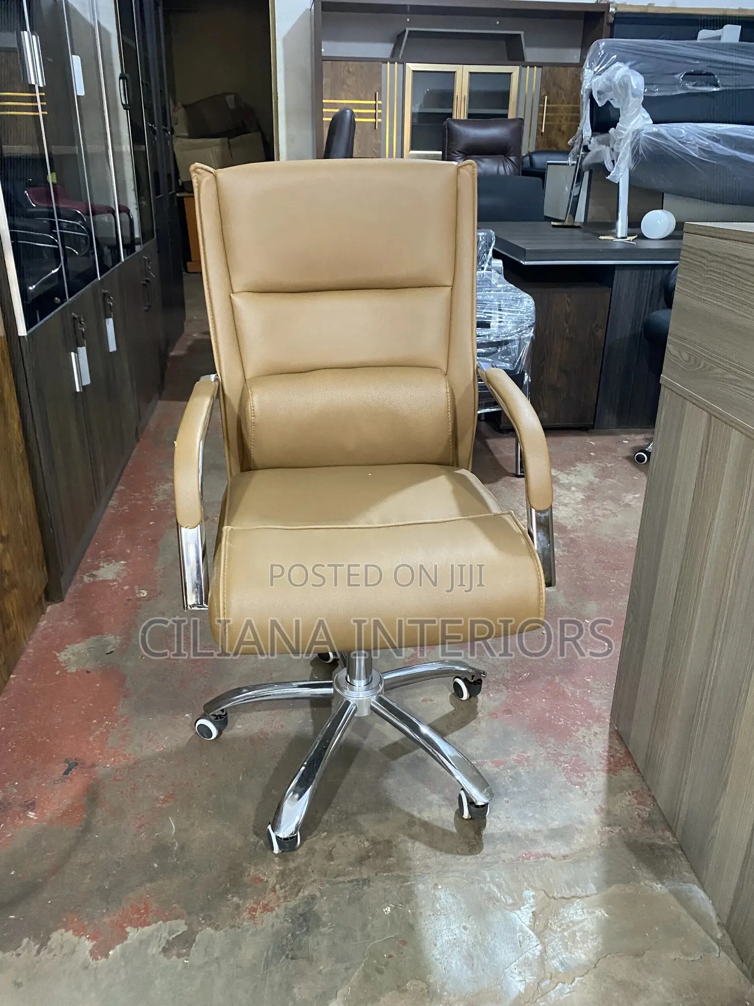 Brown Leather Cushion Seater