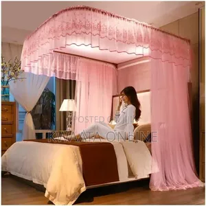 Rail Net, Bed Canopy Mosquito Net, U-Shape Metal Bracket on 2 Stands