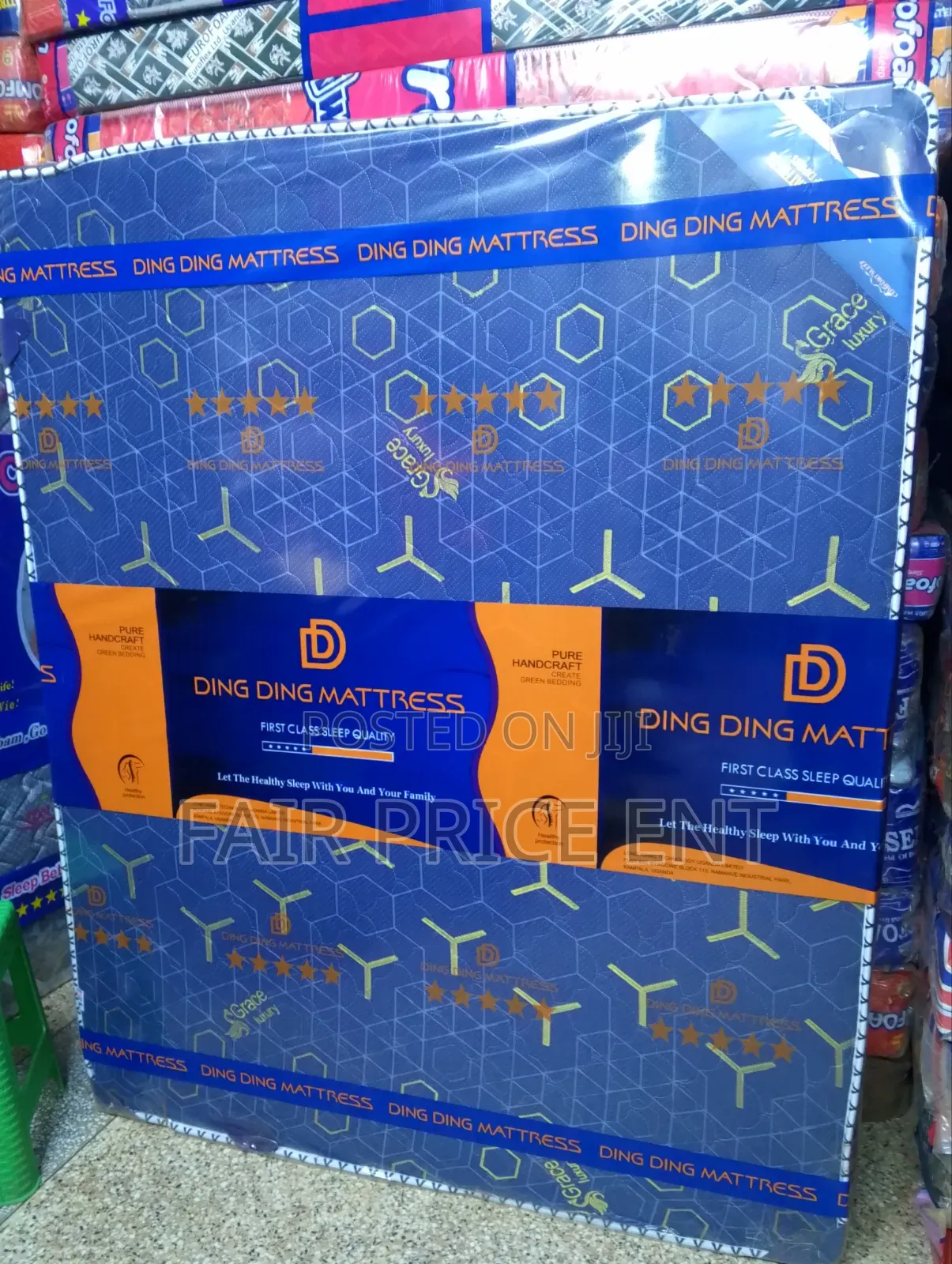 Orthopedic Re Bonded Mattress.6*6* 8inches ( Blue)