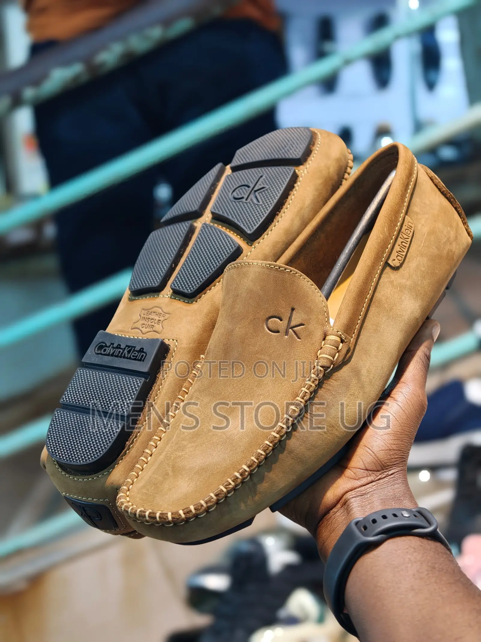 Calvin Klein Men’S Leather Genuine Moccasin Shoes