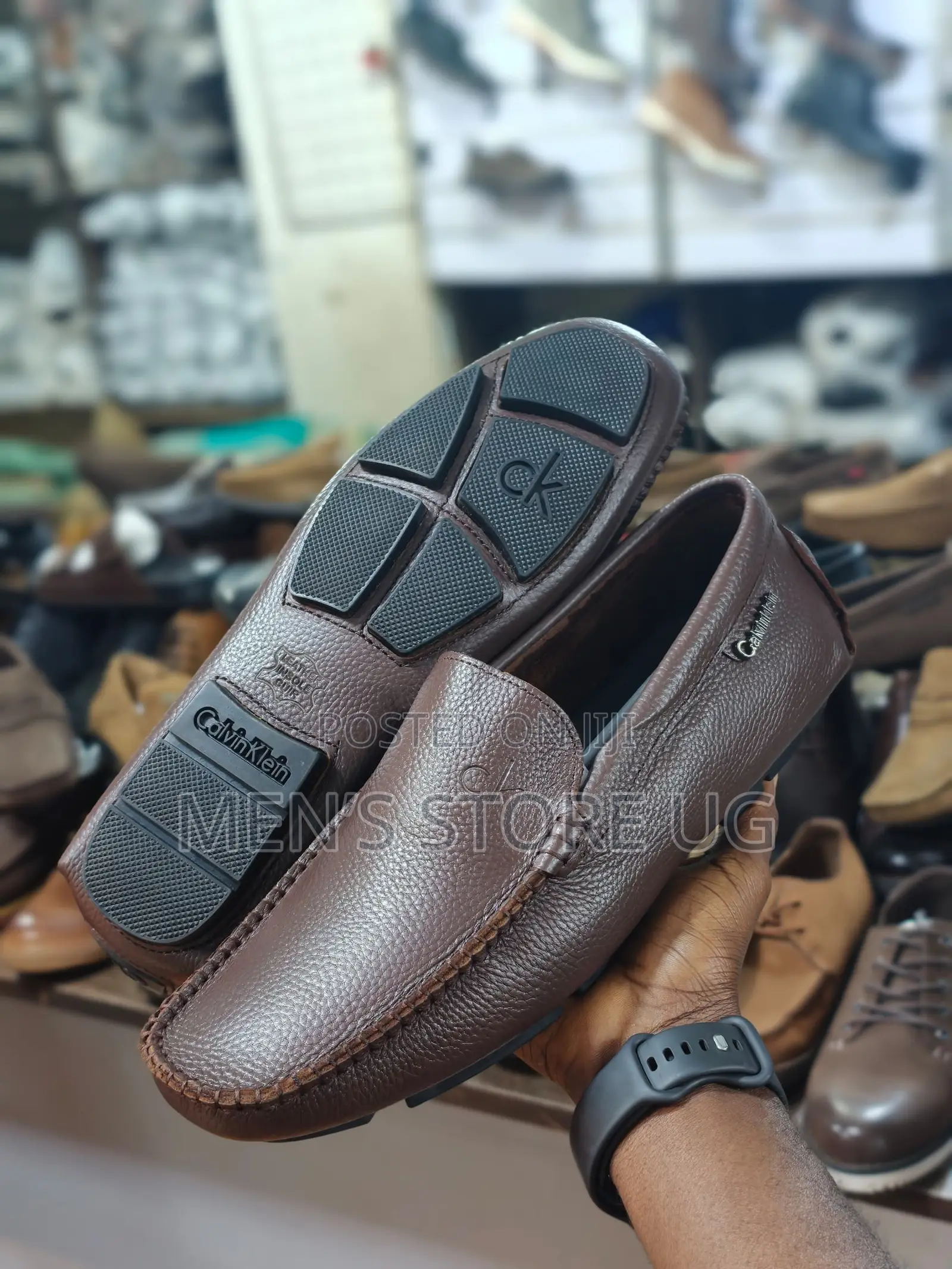 Calvin Klein Men’S Leather Genuine Moccasin Shoes