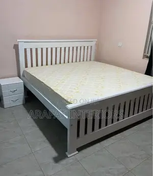 5by6 Classic White Slatted Wooden Bed Set 