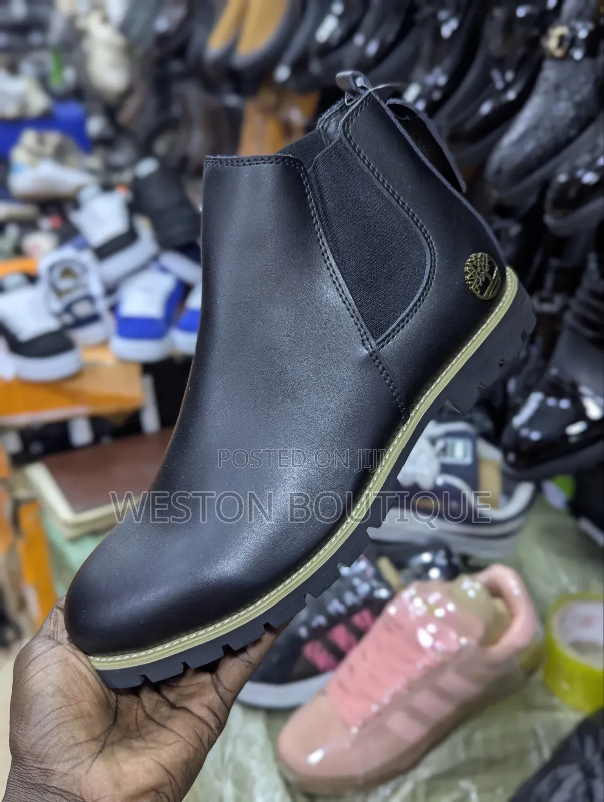 Leather Men's High Boots Size 40 to 45 Inches