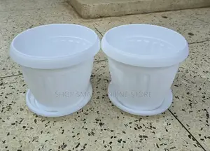 Pure White Plastic Flower Pots