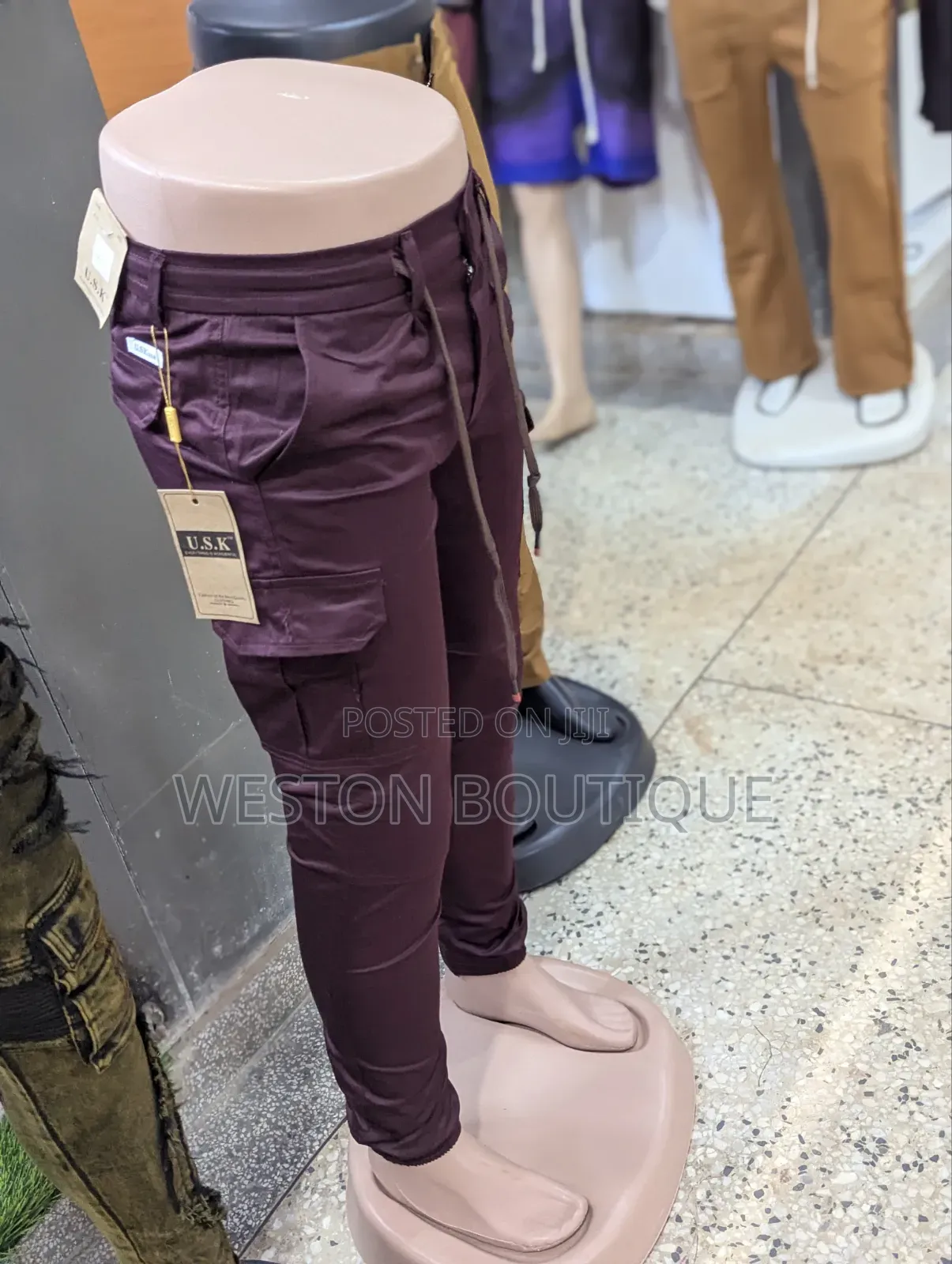Cotton Maroon Cargo Pants Original