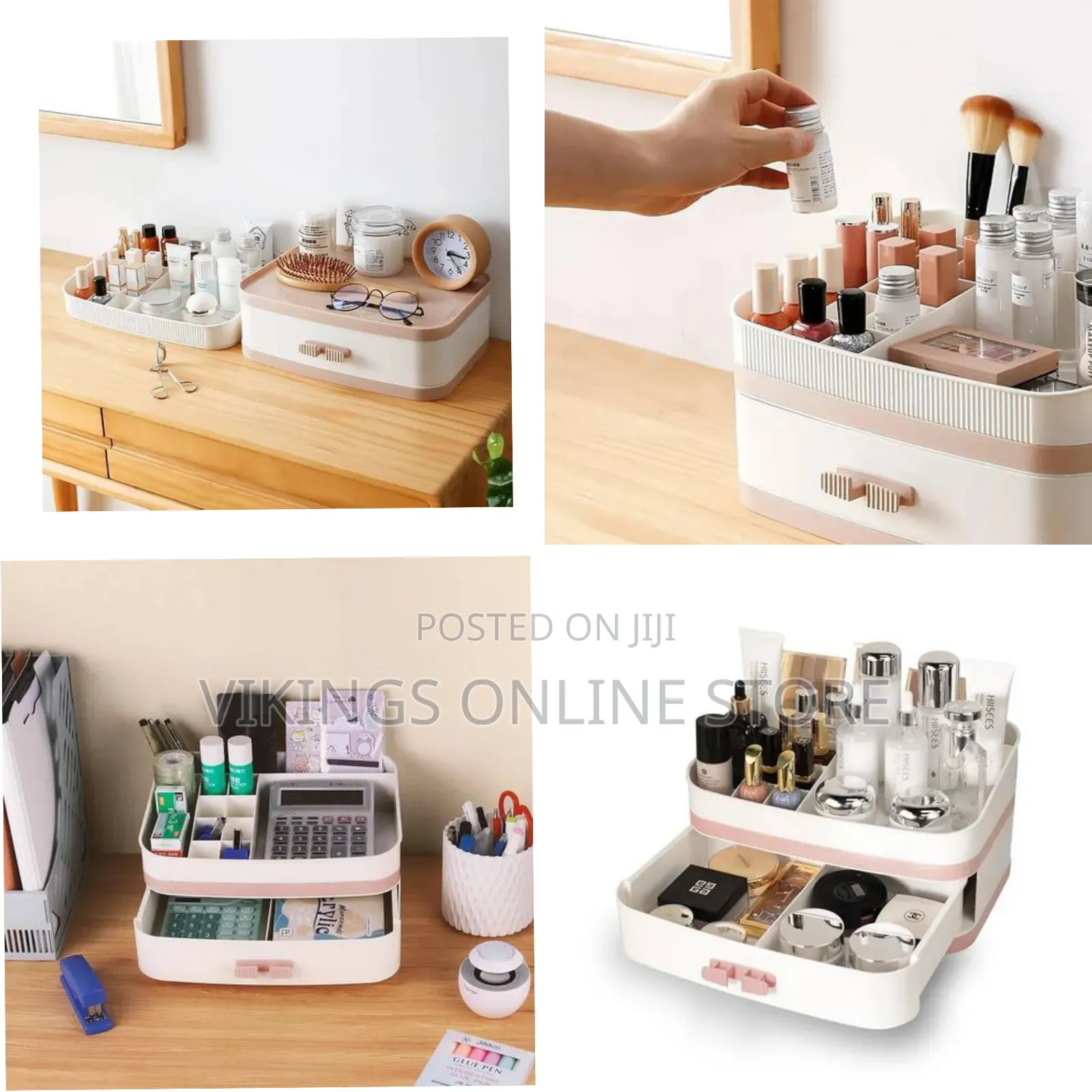 Multi-Functional Desk Organizer With Drawers - Multicolor