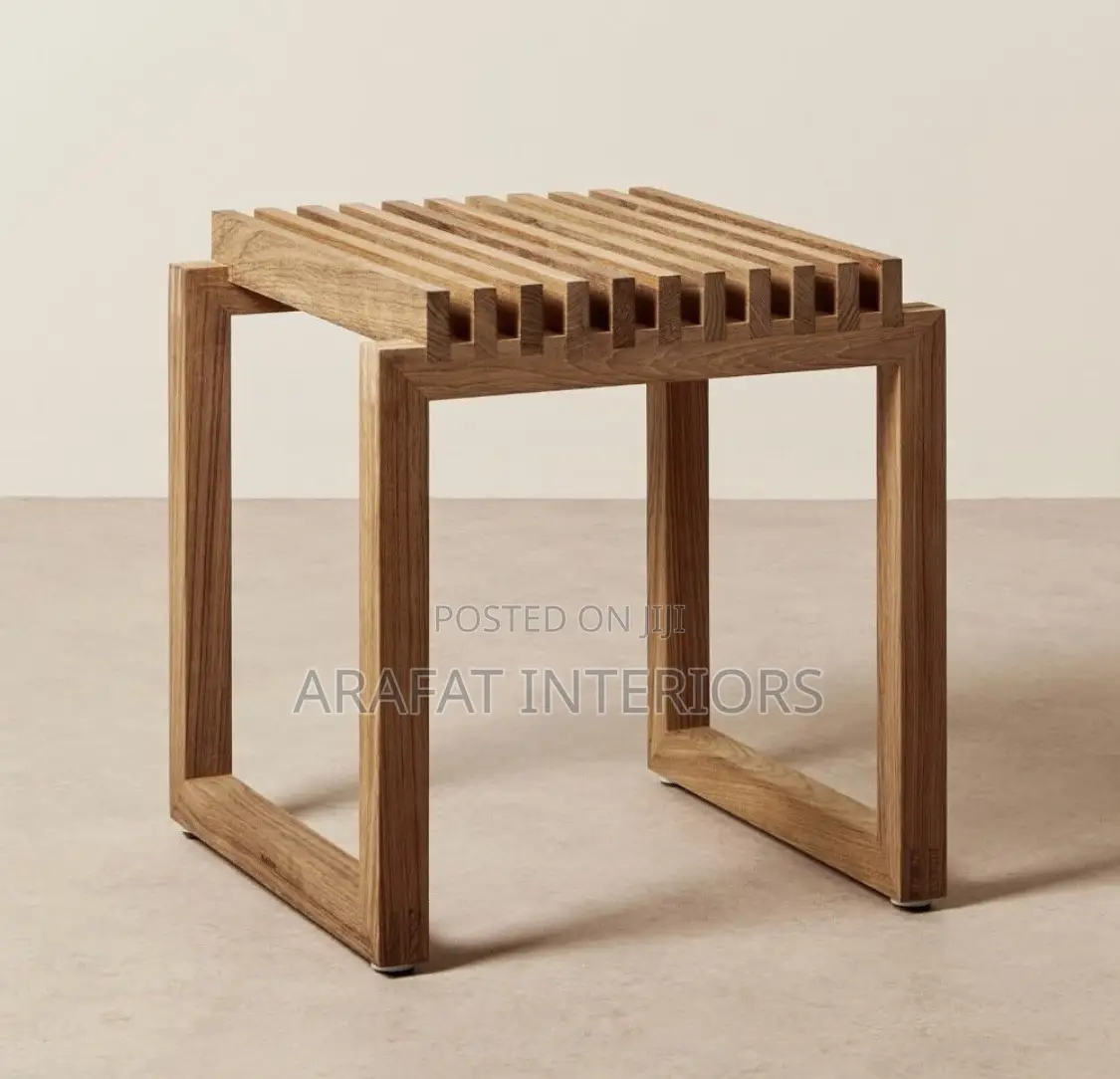 Minimalist Oak Slatted Side Table
