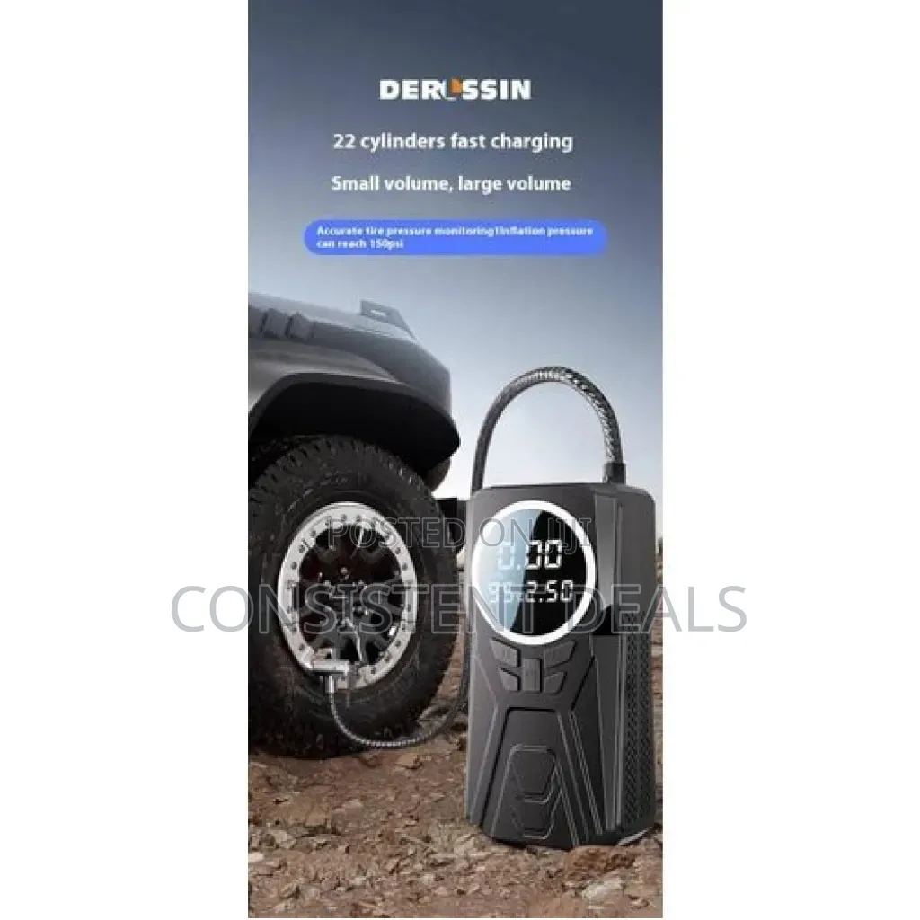 Electric Portable 4 In1 Car Jump Starter Tire Inflator Air Compressor