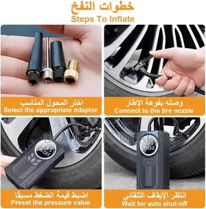 Cordless Tyre Inflator Portable Air Compressor, 4500mah