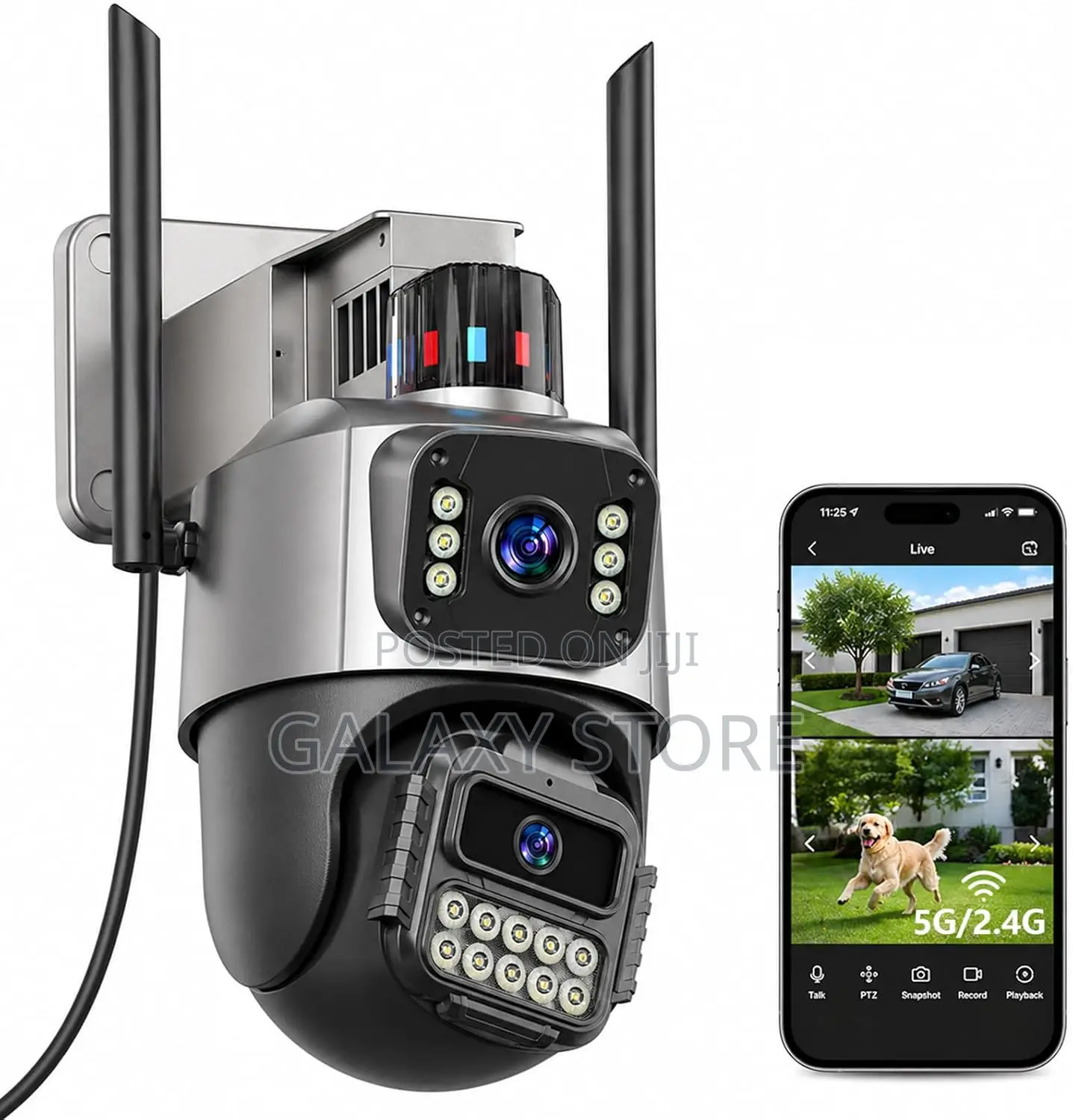 Wifi Outdoor Camera Plug-in Security Camera Outdoor Dual Lens PTZ