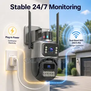 Wifi Outdoor Camera Plug-in Security Camera Outdoor Dual Lens PTZ
