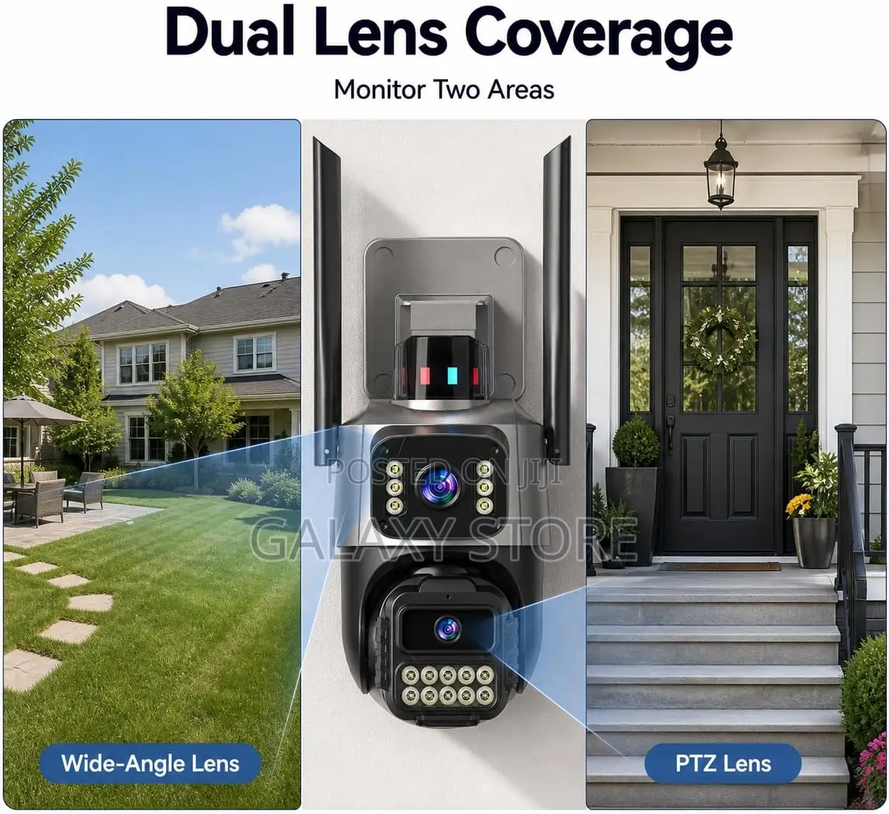 Wifi Outdoor Camera Plug-in Security Camera Outdoor Dual Lens PTZ