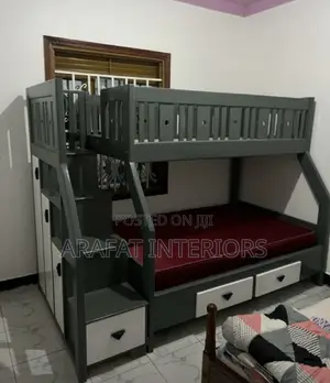 Our Gray Staircase Bunk Bed