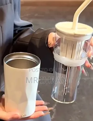 2-in-1 Glass and Stainless Steel Tumbler