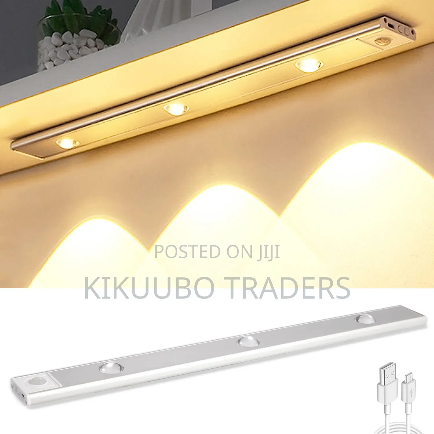 3-Color Dimmable Led Motion Sensor Under Cabinet Light 60cm