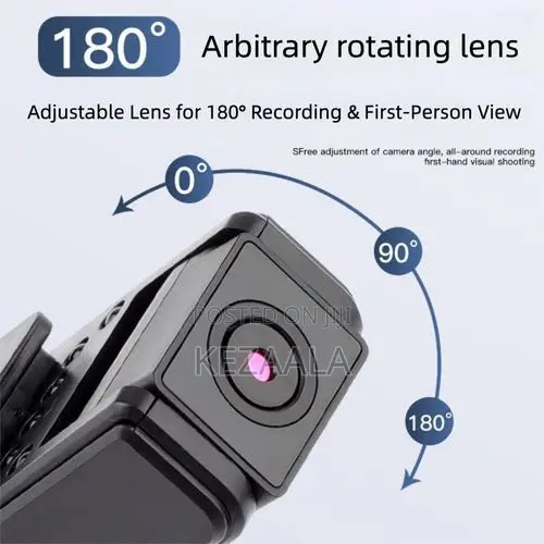 Mini Body Camera Sports Action Cam 1080p Hd, Rotatable Lens.-