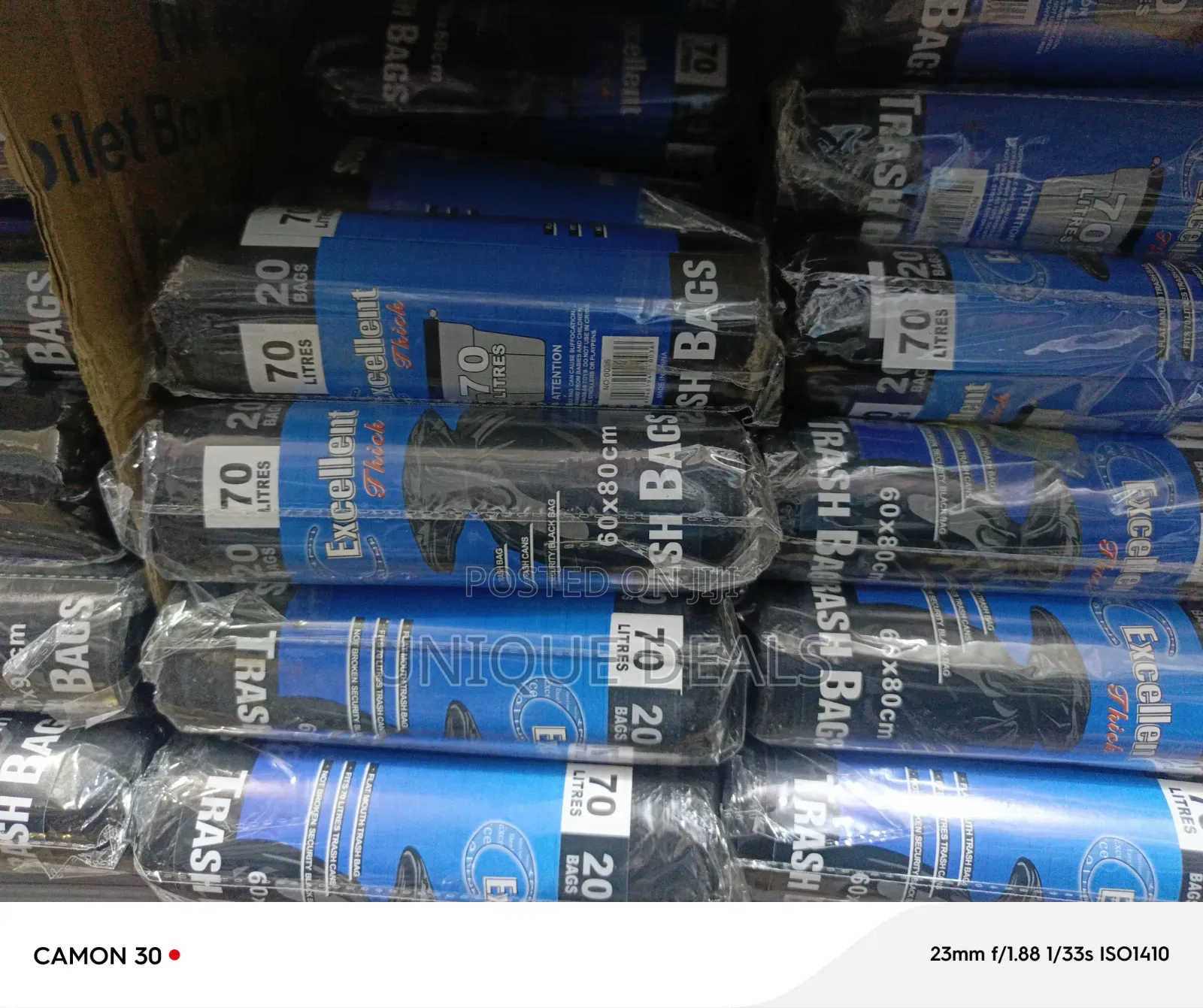 Excellent Thick Branded Heavy-Duty Black Trash Bags 70l (20pcs)