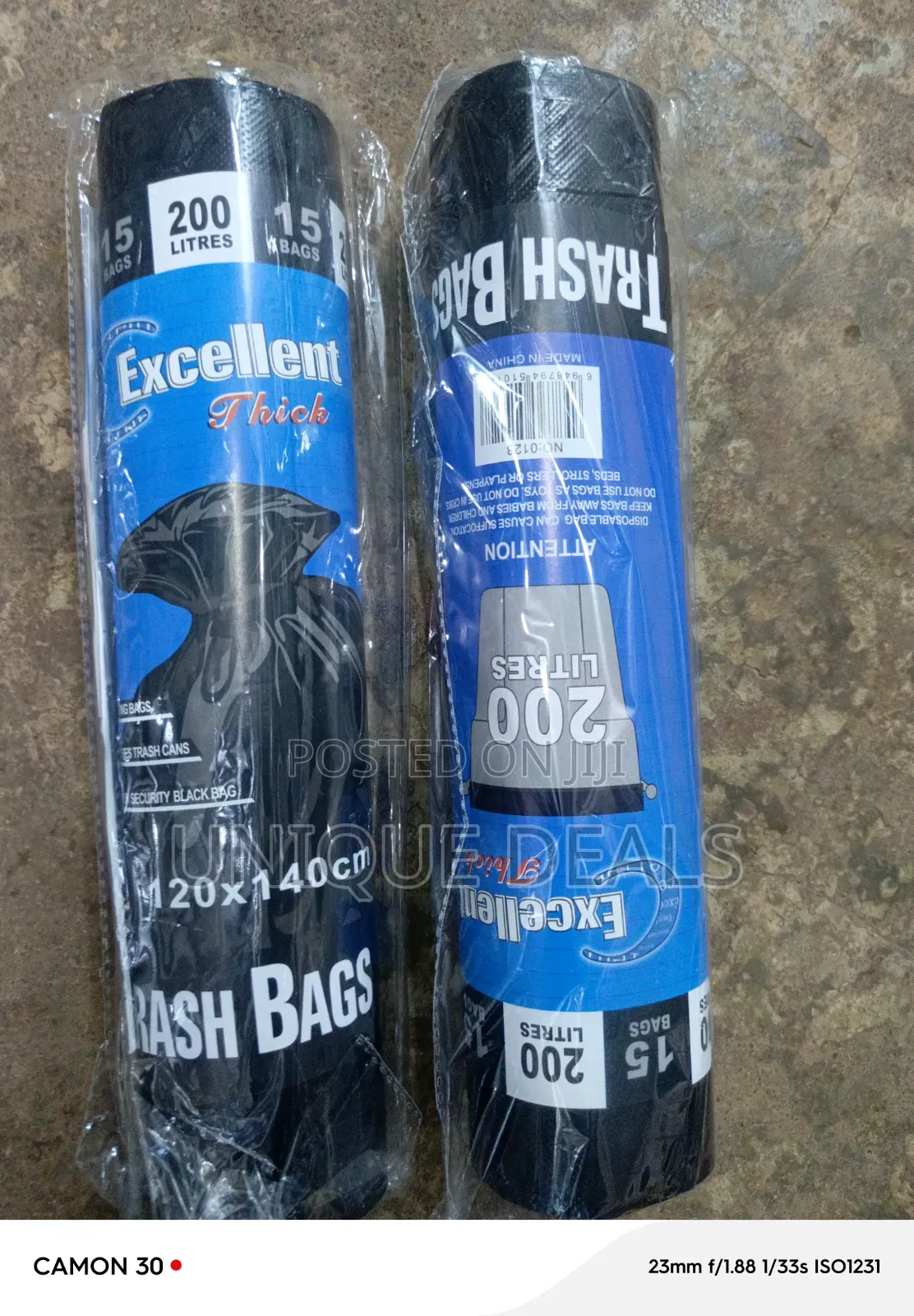 Excellent Thick" Brand Industrial Heavy-Duty Trash Bags 200l (15pcs)