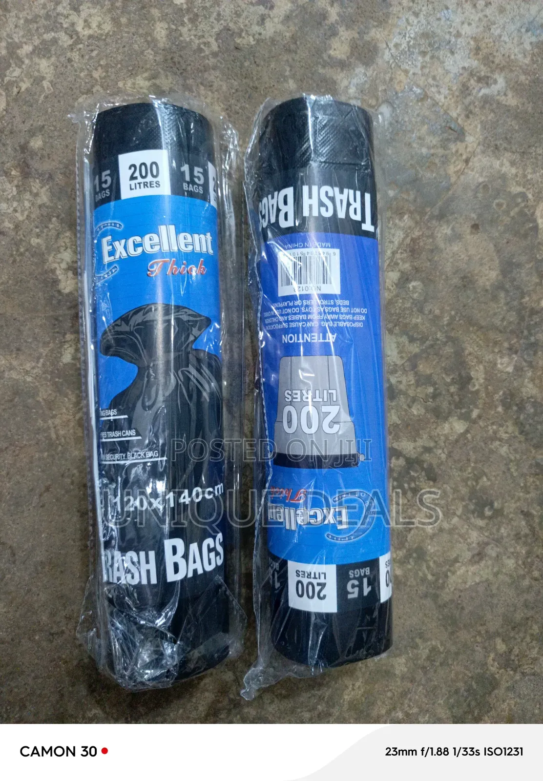 Excellent Thick" Brand Industrial Heavy-Duty Trash Bags 200l (15pcs)