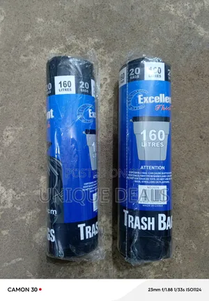 Excellent Brand 160-Litre Heavy-Duty Black Trash Bags (20bags)