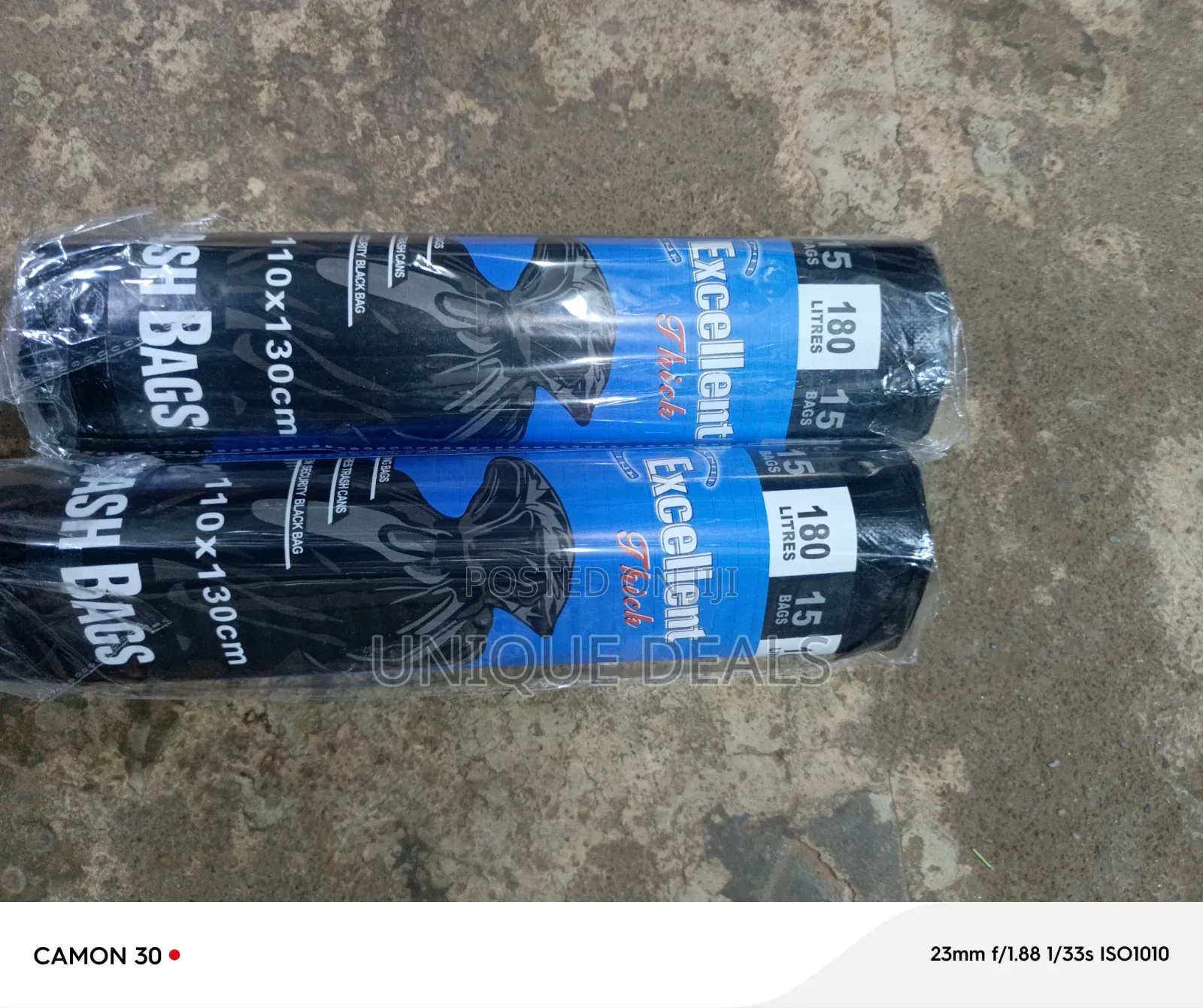 Excellent Thick Branded, Heavy-Duty Black Refuse Bags 180l (15pcs)