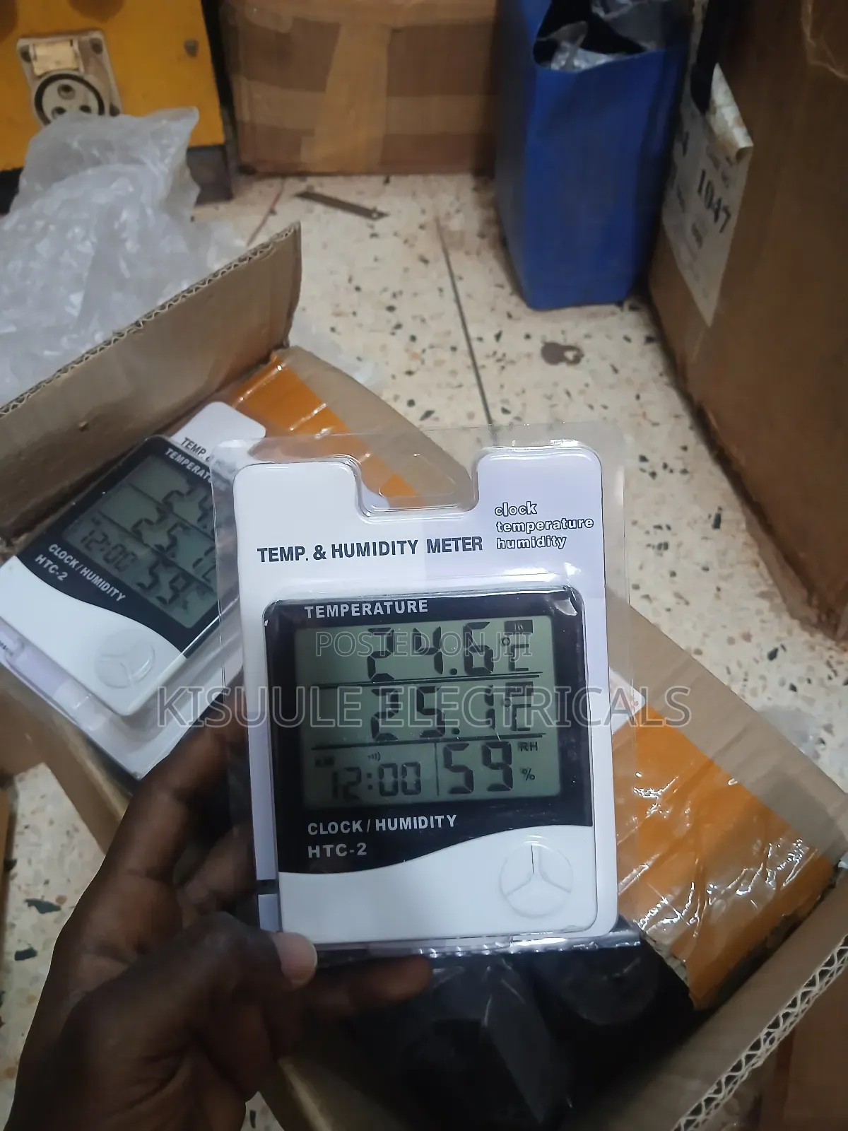 Htc-2 Digital Thermometer Hygrometer Clock Humidity Temperature Meter