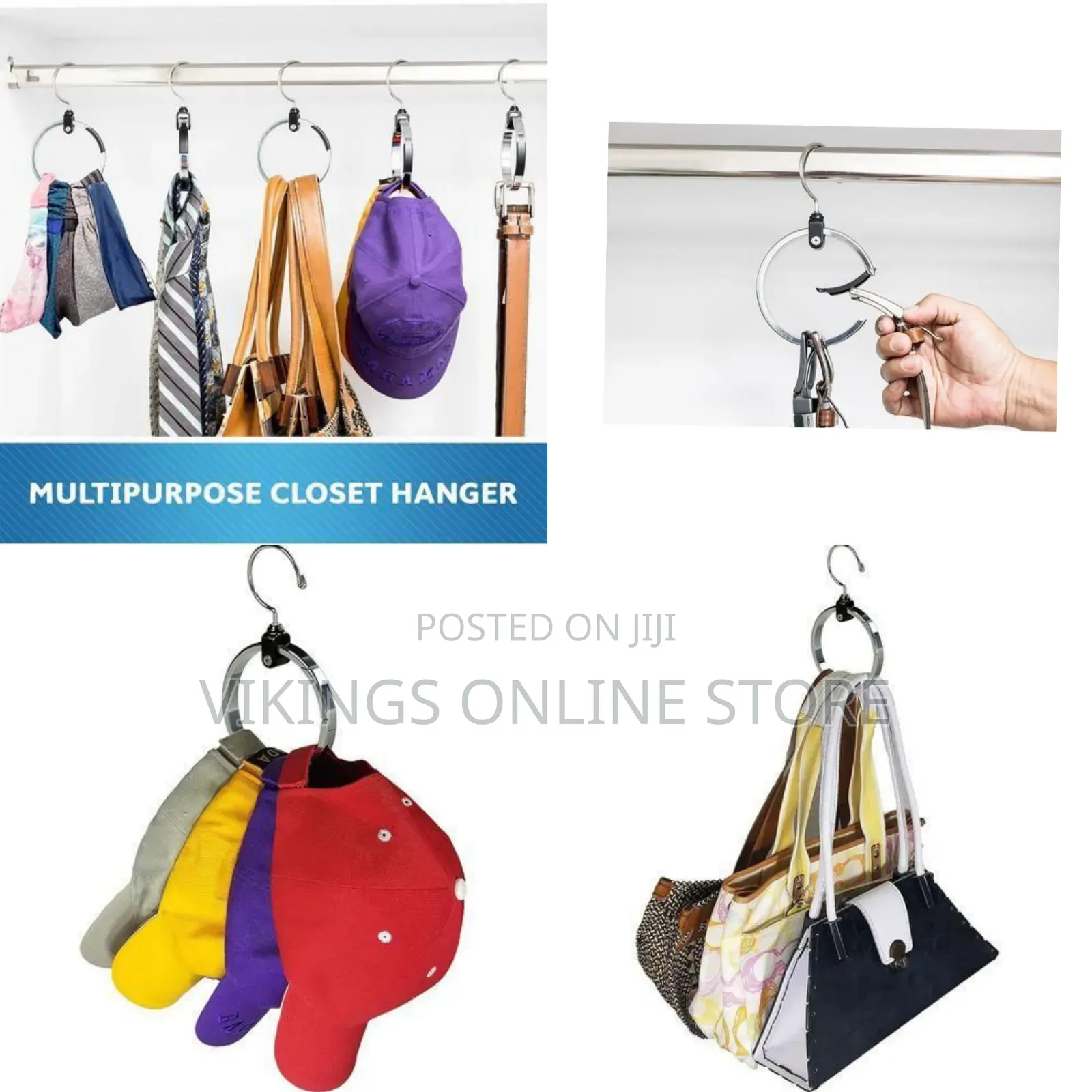 Multipurpose Closet Hanger and Accessory Organizer Ring - Multicolor