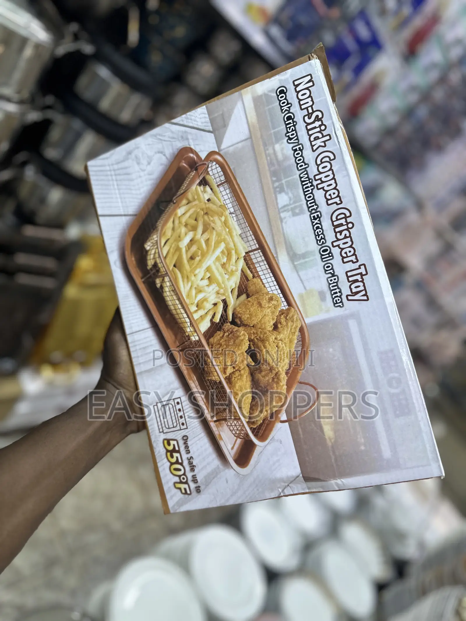 Crisper Tray for Oven Nonstick Copper Crisper Tray and Basket Air Fry