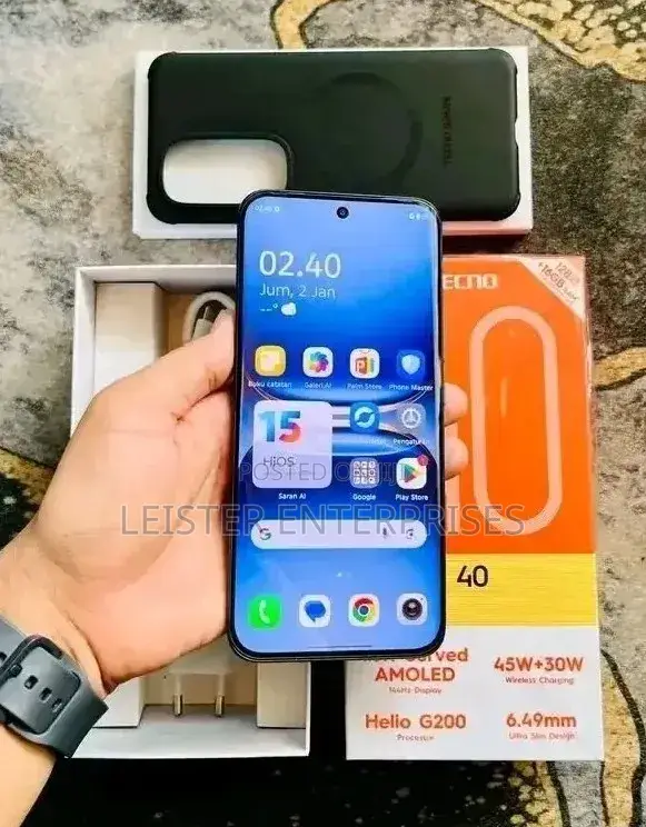 New Tecno Spark 40 Pro+ 256 GB Black