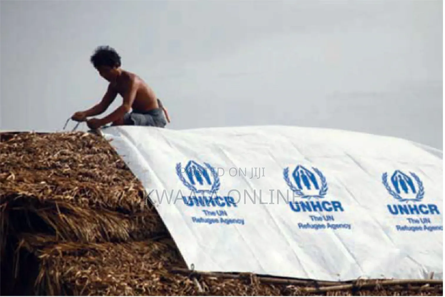 Un (4x5m) Tarpaulin Sheets Virgin, Uv Treated,Heavy Duty Silver/Blue