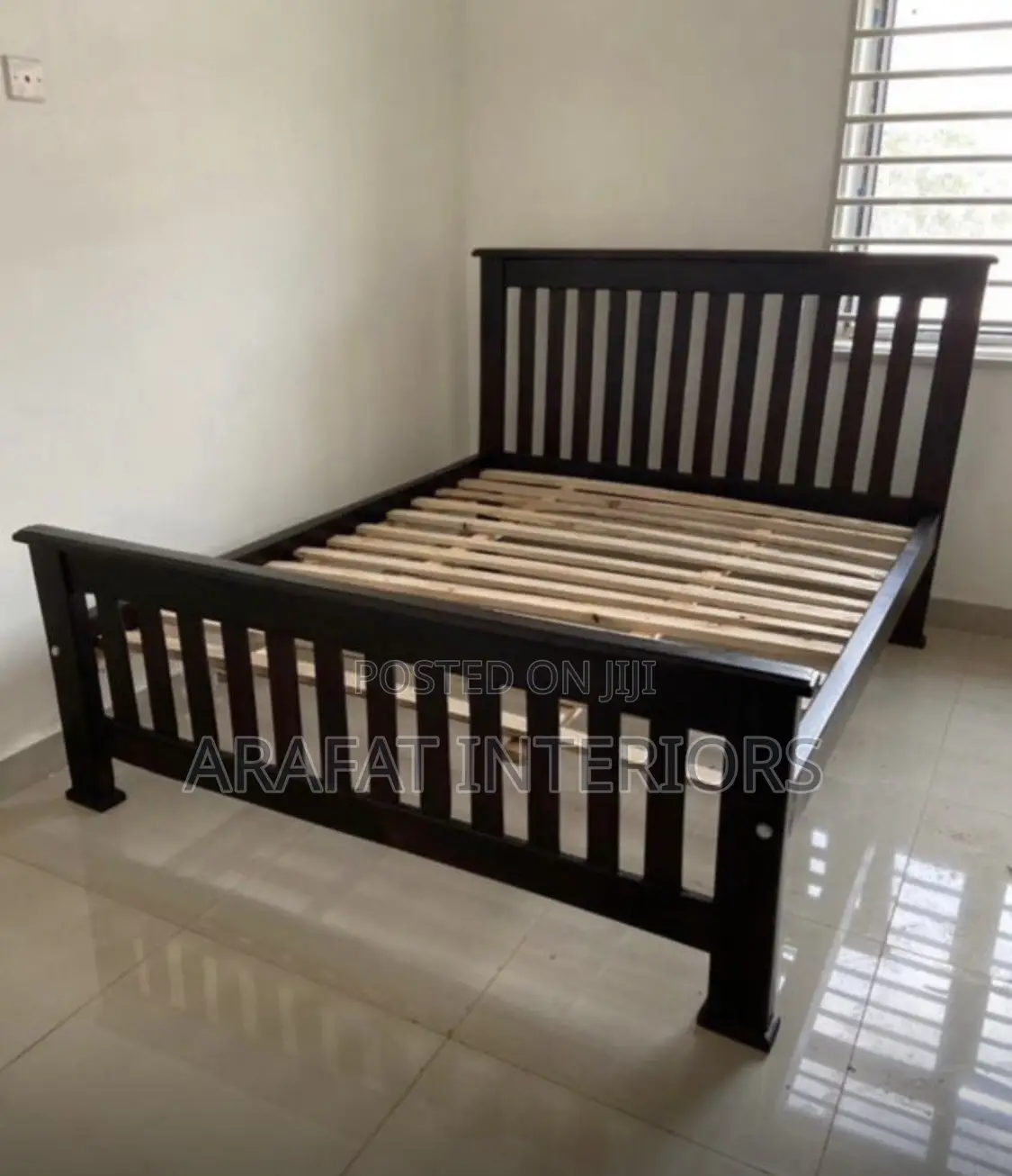 5by6 Premium Dark Stained Wooden Bed