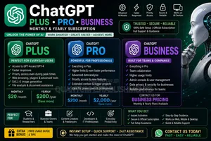 Chatgpt Ai Plus | Pro | Business | Monthly / Yearly Subscriptions.