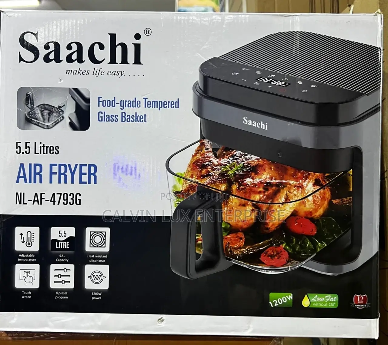 Glass Airfryer 5.5 Liter