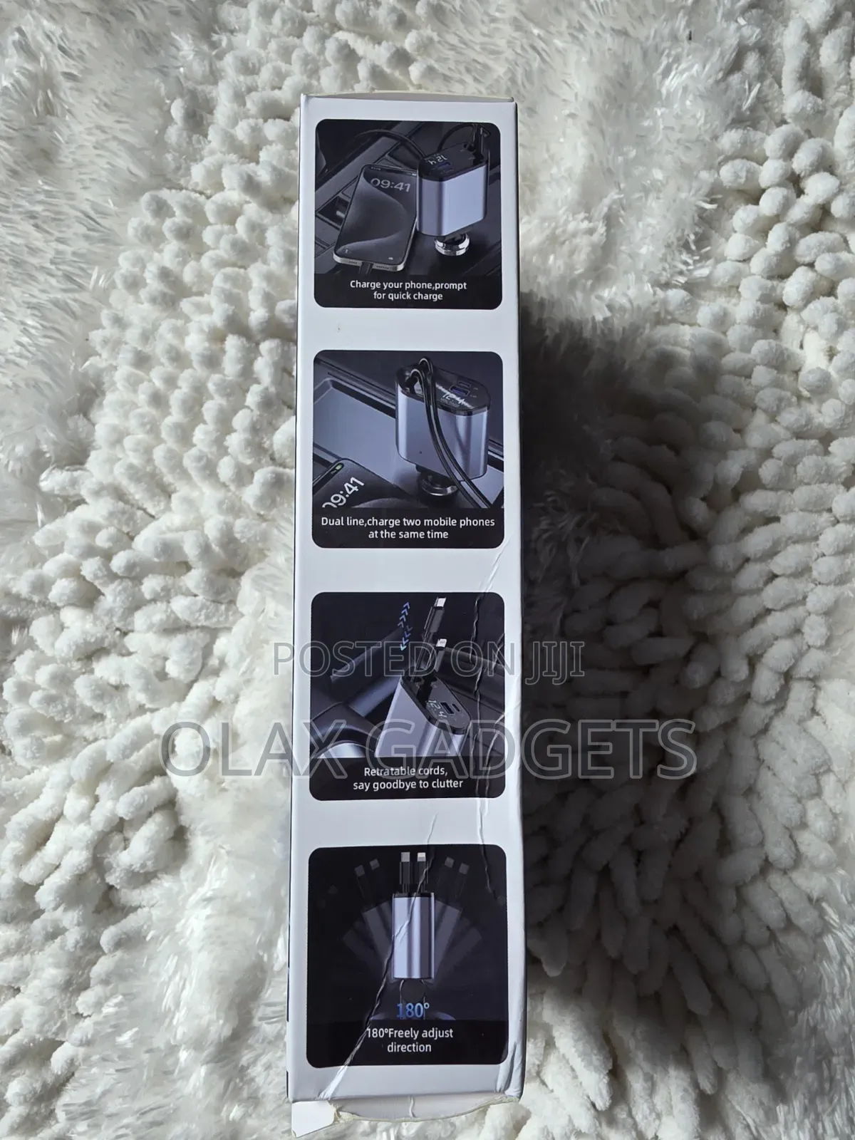 120w 4 in 1 Retractable Car Phone Charger Super Fast Charger