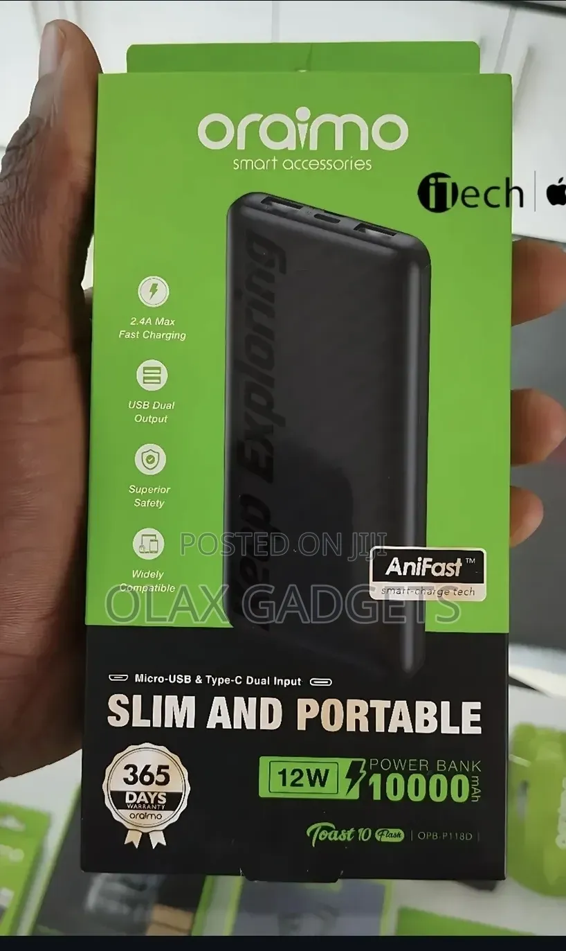 Brand New Oraimo 10000mah Opb-P118d