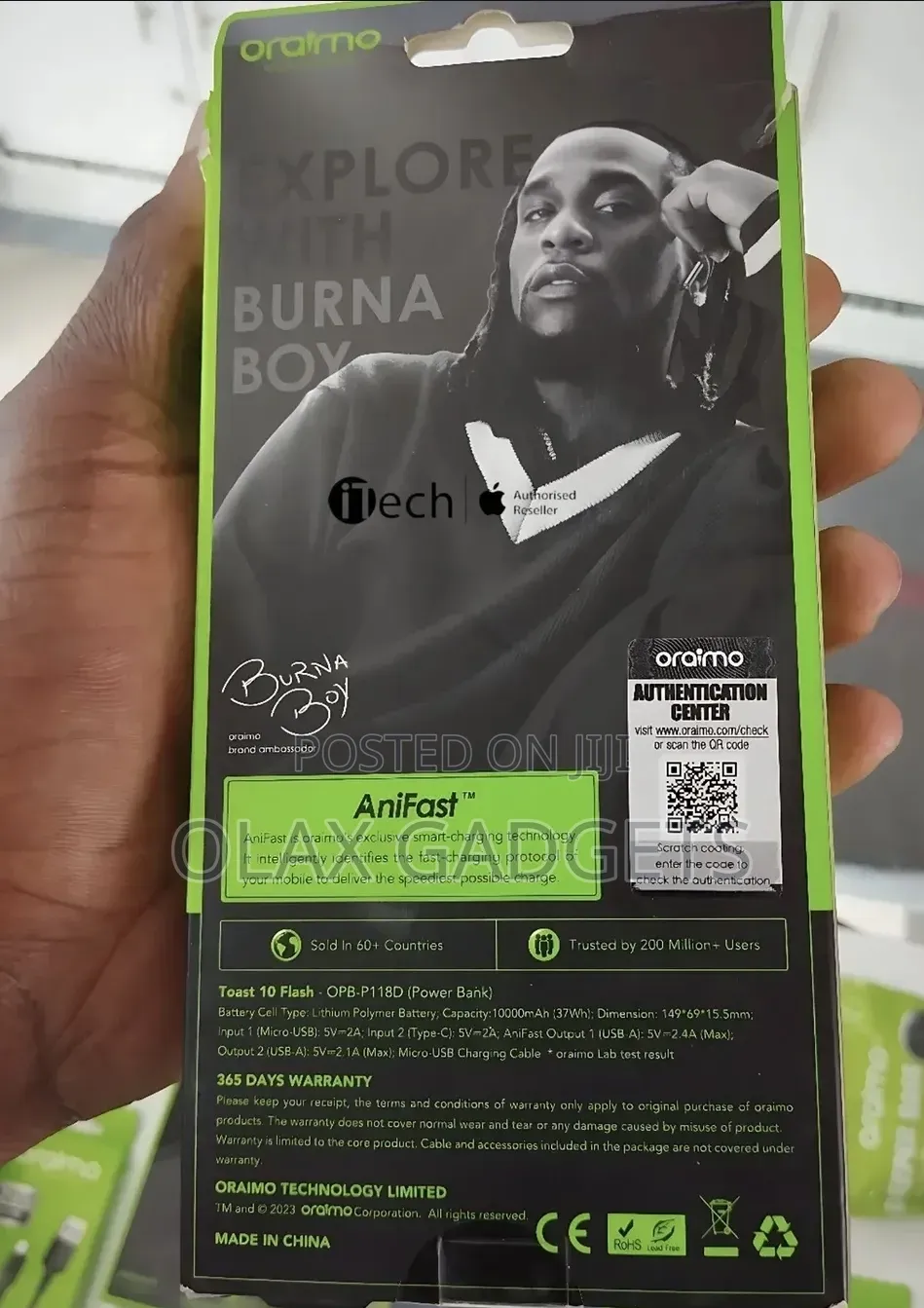 Brand New Oraimo 10000mah Opb-P118d