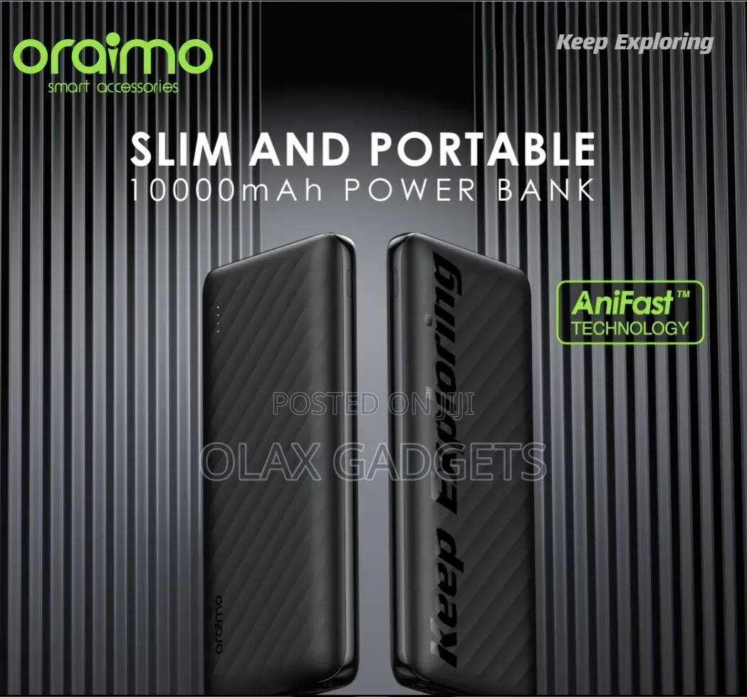 Oraimo Toast 10 Flash 10000mah Power Bank With Fast-Charging Capabilit
