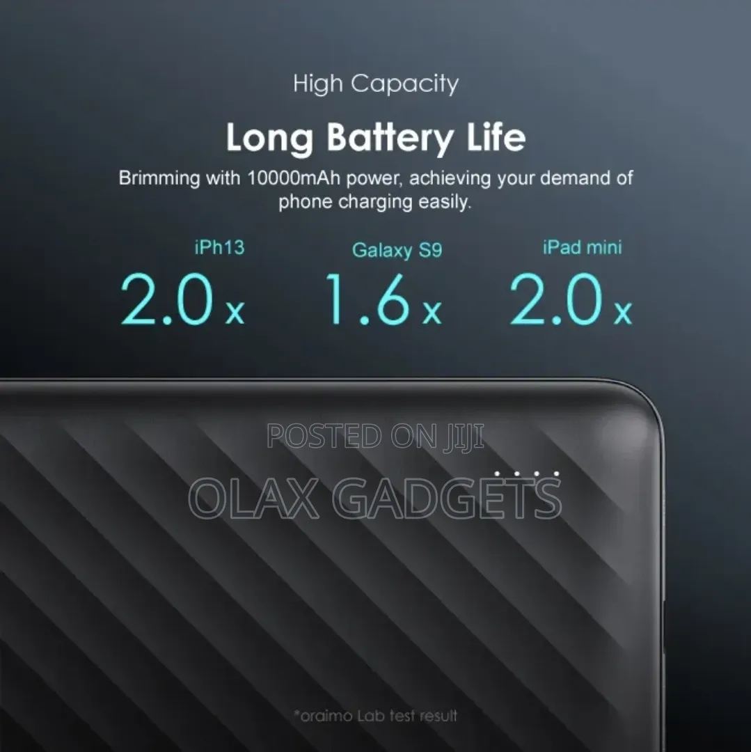 Oraimo Toast 10 Flash 10000mah Power Bank With Fast-Charging Capabilit
