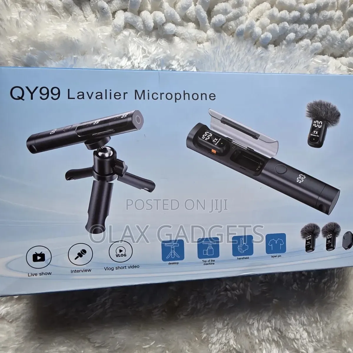 Qy99 Lavalier Microphone Stick Design With Tripod Anc Clip-on Magnetic