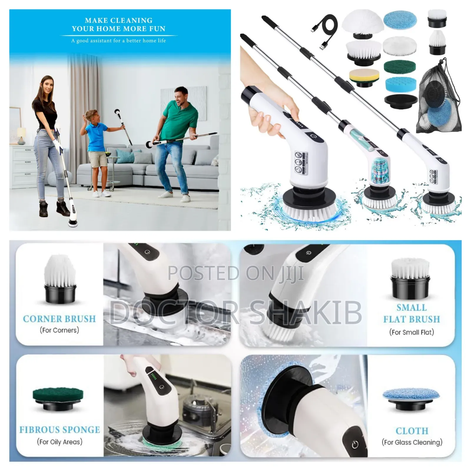 Rechargeable Electric Spin Scrubbe