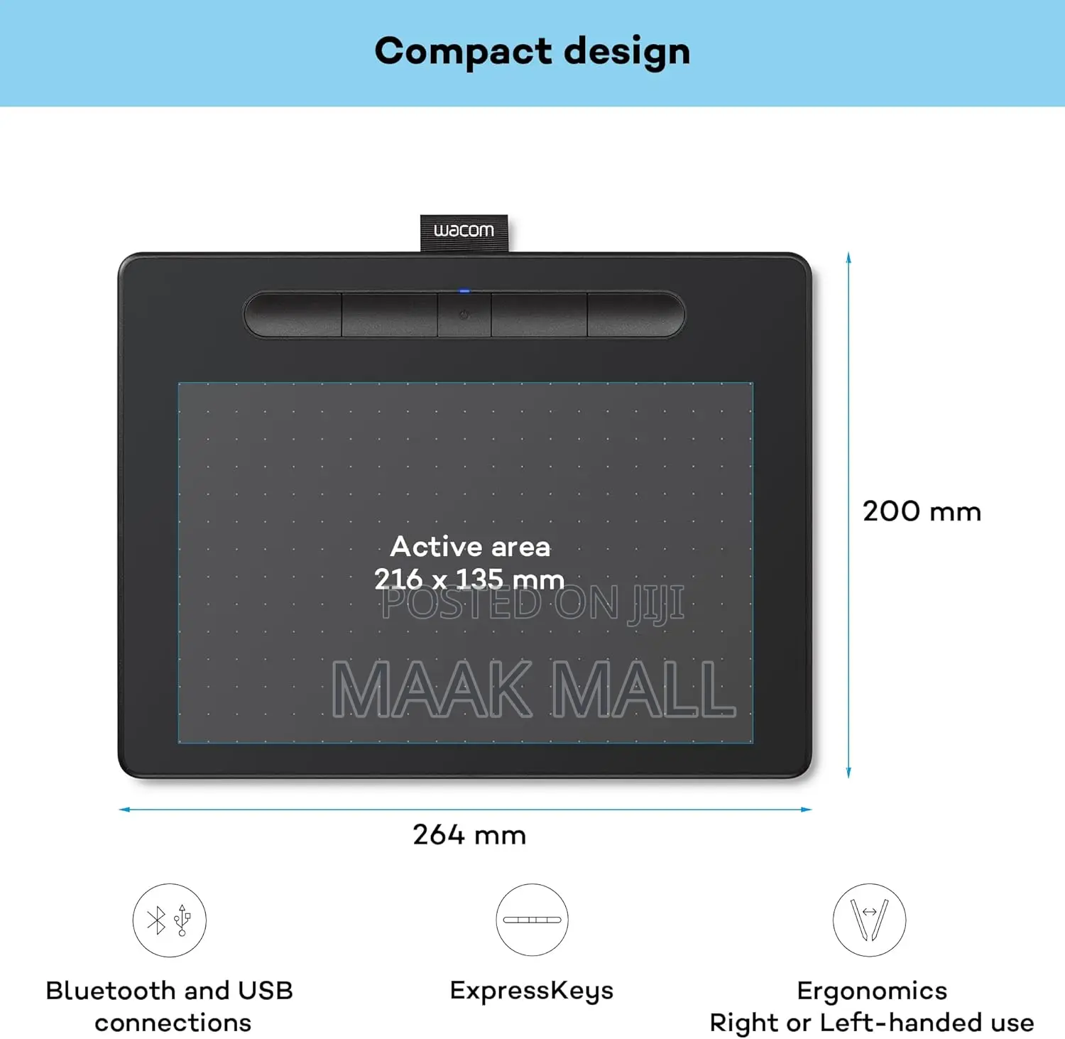 Drawing Tablet With Pen, Stylus Battery-free Pressure-sensitive