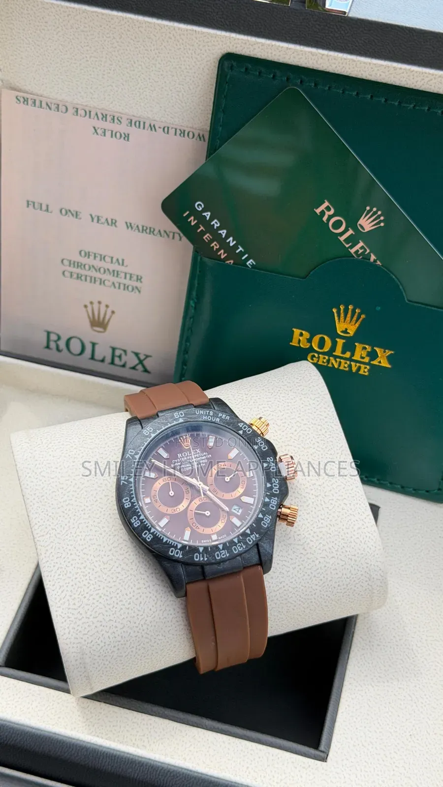 Authentic Men's Rolex Rubber Strapped Wrist Time Piece