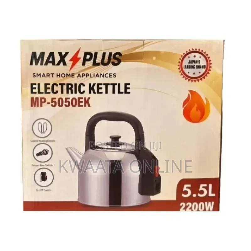 5.5l Max Plus Mp-5050ek Electric Kettle – 2200w Stainless Steel Kettle
