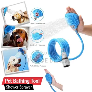 Dog Shower Attachment 2-in-1 Sprayer and Scrubber