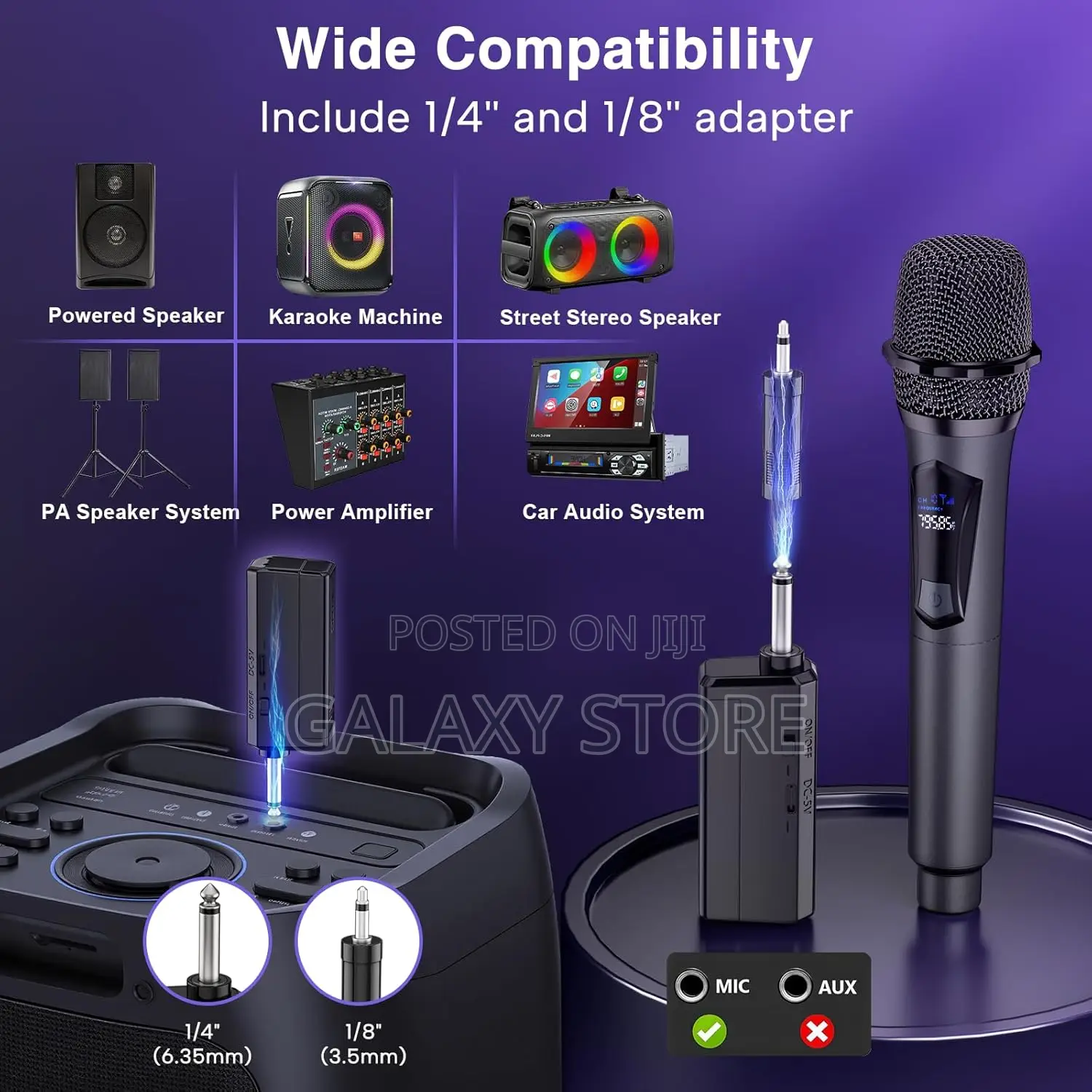 Professional Dual Dynamic Microphone System With Rechargeable Receiver