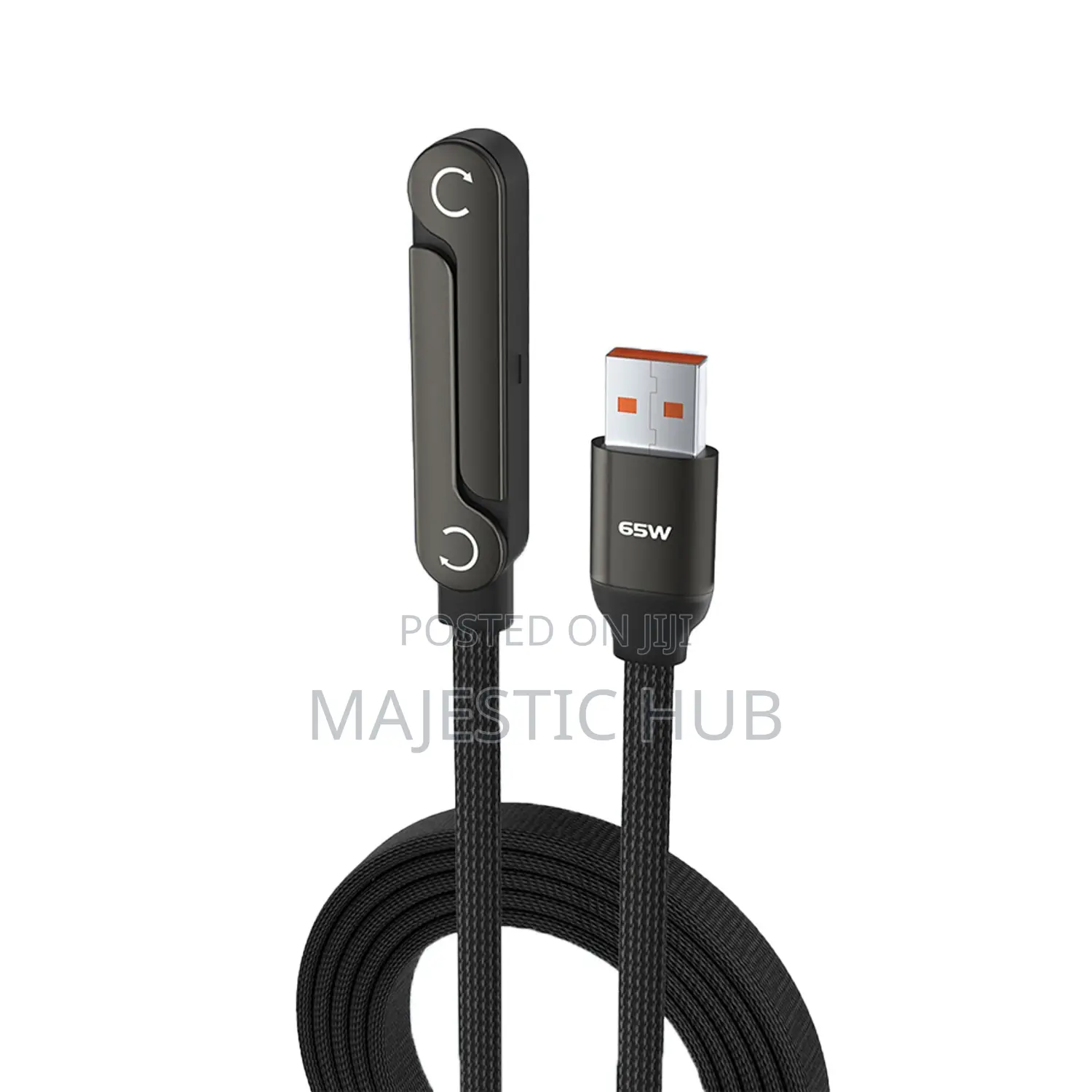 2-in-1 Usb a to C Fast Charging Cable With Foldable Phone Holder 1.5m
