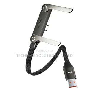 2-in-1 Usb a to C Fast Charging Cable With Foldable Phone Holder 1.5m