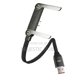 2-in-1 Usb a to C Fast Charging Cable With Foldable Phone Holder 1.5m