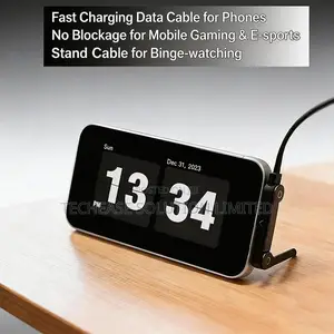 2-in-1 Usb a to C Fast Charging Cable With Foldable Phone Holder 1.5m